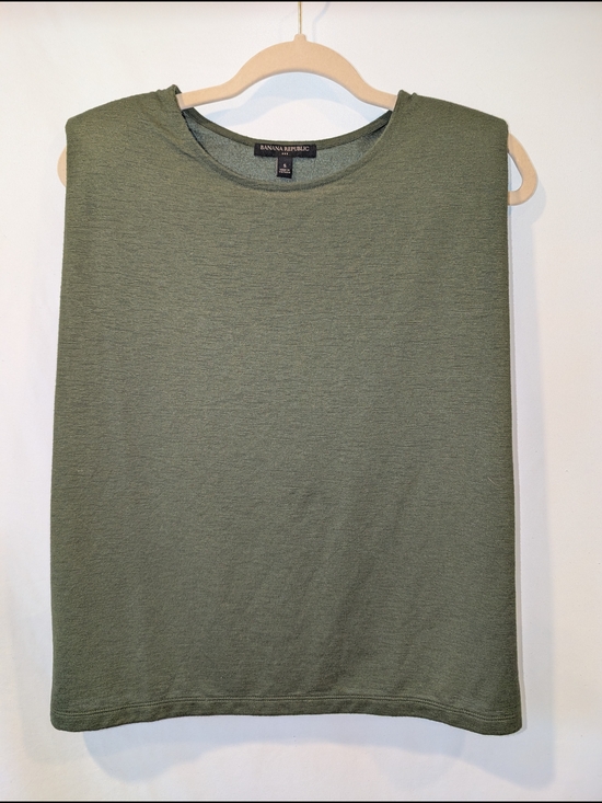 Banana Republic Tops - Banana Republic Womens Olive Green Shoulder Pad Muscle Tank Top Size Small
